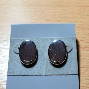 Oval Sterling Silver Earrings 3/4"